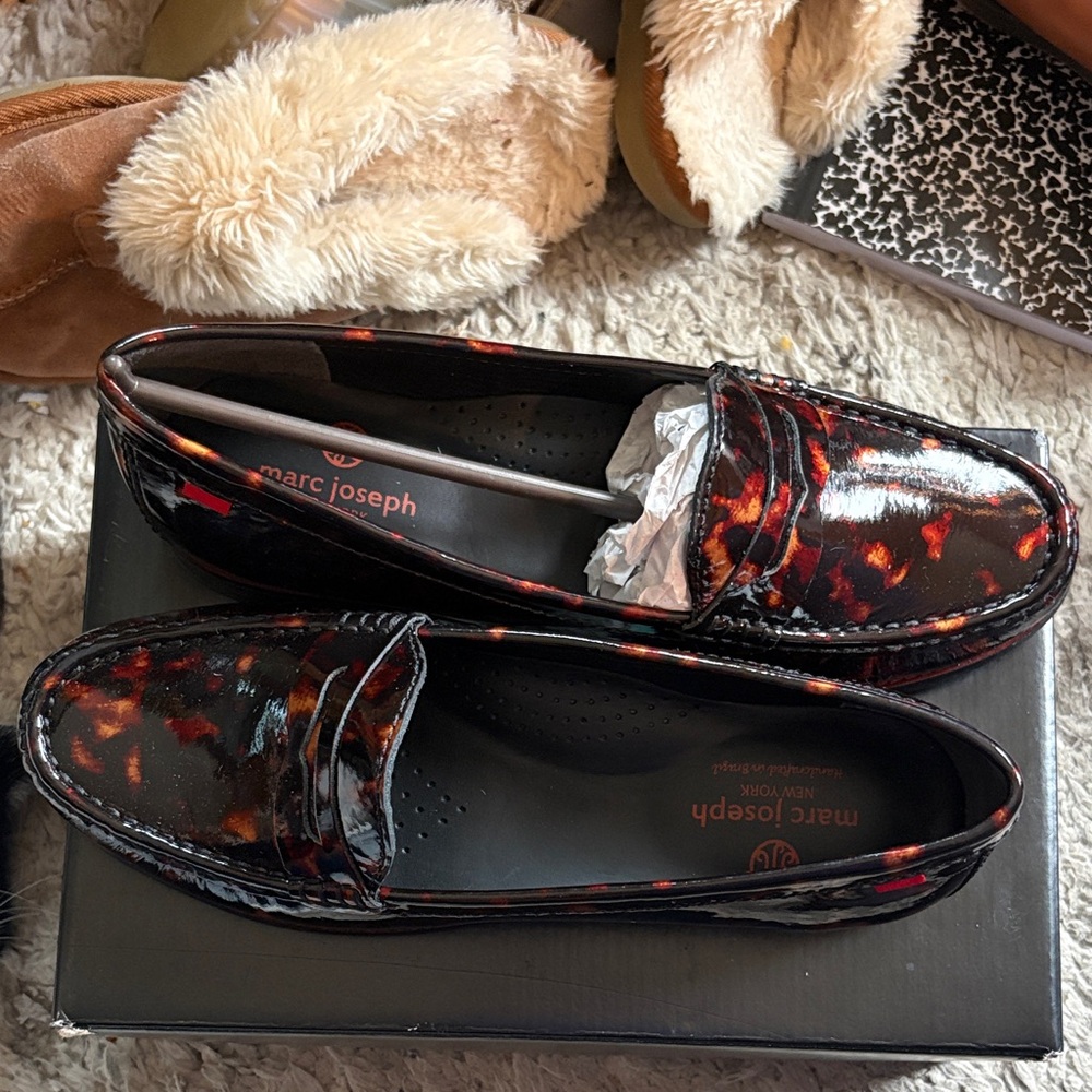 Marc Joseph Women’s Tortoise Pattern Loafers
